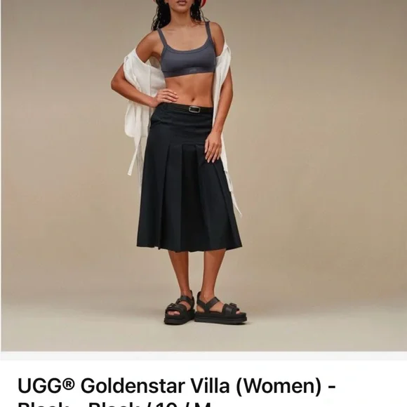 UGG Goldstar Villa Sandals Black, size 7 - Picture 2 of 10